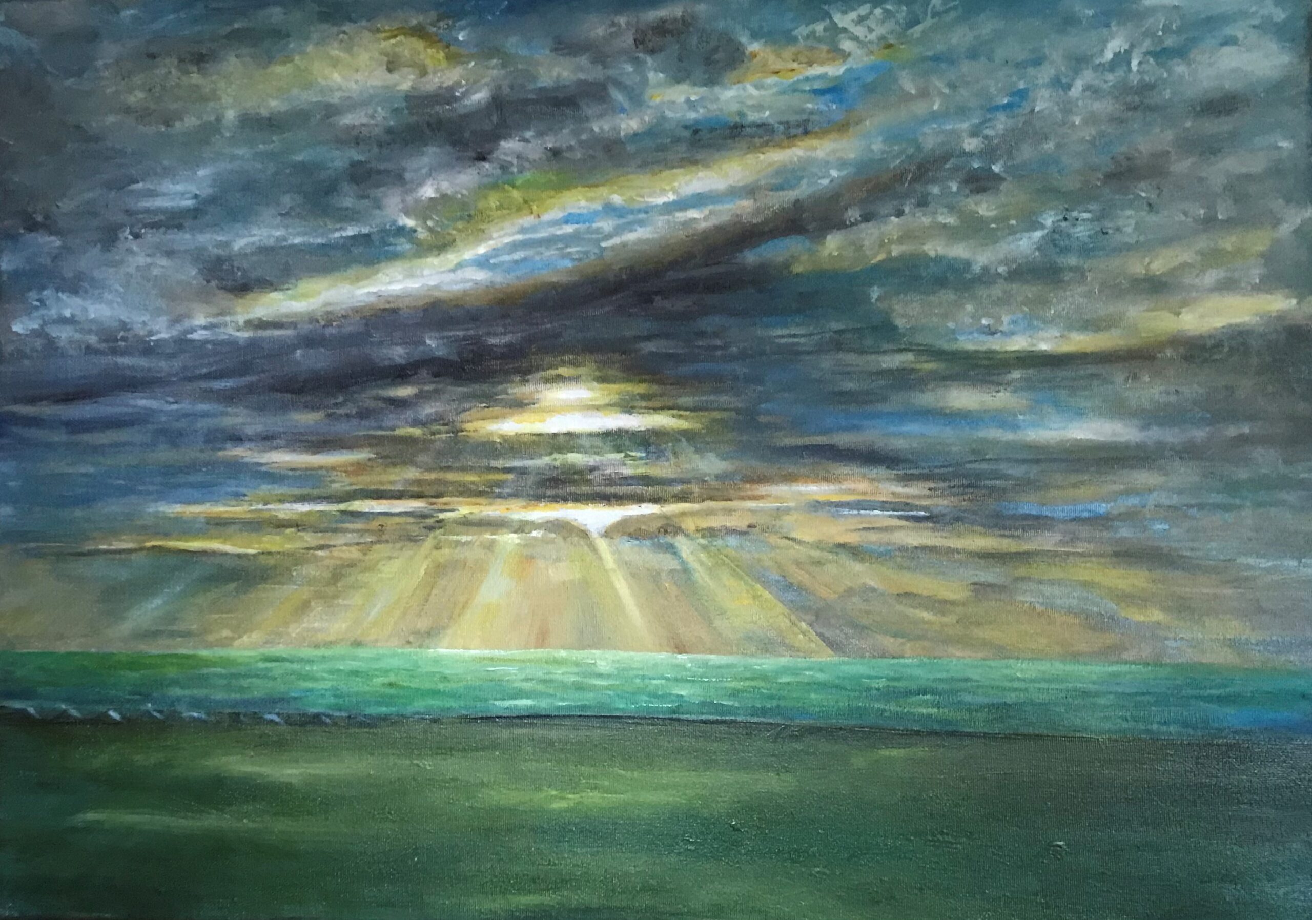 You are currently viewing Sunburst over the Greensward – SOLD